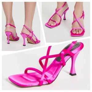 Proenza Schouler Raso Satin Strappy Sandals Bright Pink Women’s Size 36